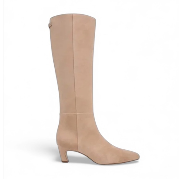 NEW Sam Edelman Molly Light Beige Suede Tall Boots Sz 7 - Picture 1 of 13